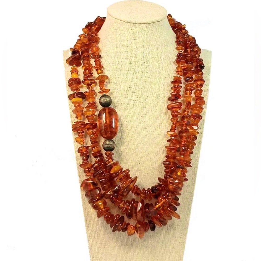 Peyote Bird Sterling Silver 124 GRAMS SOUTHWESTERN BALTIC AMBER NECKLACE